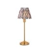 Klasyczna lampka stołowa nocna abażurowa mosiężna kolorowa minimalistyczna uniwersalna Rise & Ikat 120754 ENDON